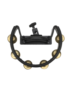 Pearl PTM-10GHX Quickmount mountable hand tambourine with double-row brass jingles, rubber striker pad, and 3/8-inch post bracket