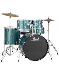 Pearl RS525SCC Roadshow 5-piece drum kit in sparkling Aqua Blue Glitter finish with complete cymbals and hardware package
