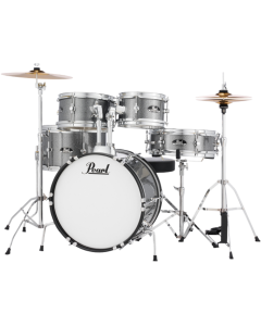 Pearl RSJ465C/C #708 Roadshow Junior 5-piece complete drum set in Grindstone Sparkle finish with 16" bass drum, hardware, cymbals, drum throne, and sticks