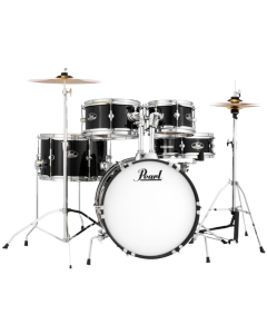 Pearl RSJ465/C Roadshow Junior 5-piece acoustic drum kit for kids in Jet Black finish with cymbals and hardware