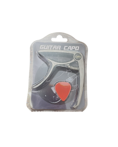 Universal silver aluminum guitar capo with guitar pick for acoustic electric and classical guitars