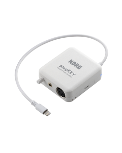 Korg plugKEY Mobile MIDI/Audio Interface for iOS Lighting Devices -White