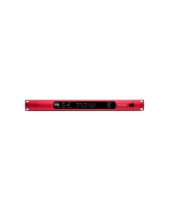 Focusrite RedNet D16R MkII 16x16 AES3 Dante interface with independent channel trim, redundant power and Ethernet for professional audio networking.