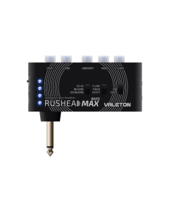 Valeton RH-101 Rushead Max Bass Headphone Amplifier with High-Definition Bass Tone Shaping Clean and Overdrive Bass Amp Models Switchable Chorus Tremolo and Flanger Modulation Reverb and Delay Effects AUX Input Rechargeable Battery Up to 5 Hours of Use an