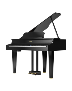 Bring elegance home with the Roland GP607 polished ebony digital mini grand piano at Gigstore. Features SuperNATURAL sound and built-in Bluetooth audio.