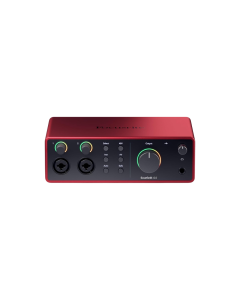 Focusrite Scarlett 4i4 4th Gen USB-C audio interface with 2 microphone preamps and MIDI I/O