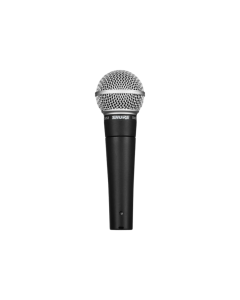 Shure SM58-LCE cardioid dynamic vocal microphone with reliable vocal clarity and feedback rejection for live performances, karaoke, and stage use.