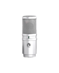 Superlux E205U silver USB condenser studio microphone with built-in headphone monitoring jack and volume control knob