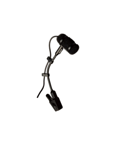 Superlux PRA383DXLR clip-on gooseneck microphone with TA3F connector, shock-resistant clip, and PS418D phantom power adapter