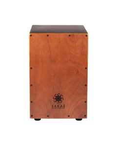 SAKAE CAJ-100 natural cajon percussion box drum with wooden front plate for rich bass and crisp snare tones in live performance