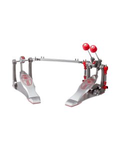 SAKAE AXP1002 Axelandor twin bass drum pedal with aluminum footboard and adjustable cam system for professional drumming performance