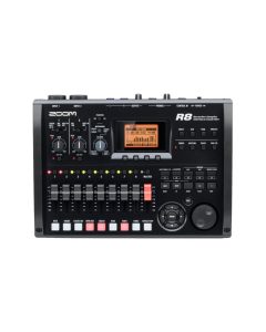 Zoom R8 multitrack recorder with built-in faders drum pads XLR inputs and USB audio interface for portable studio recording and DAW control