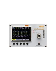 Korg NTS-2 oscilloscope kit with color display showing waveform analysis, spectrum analyzer, and audio signal monitoring functions