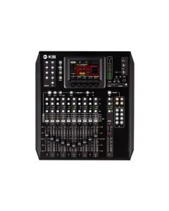 RCF M 20X desktop digital mixer with motorized faders, touchscreen display, and multitrack recording