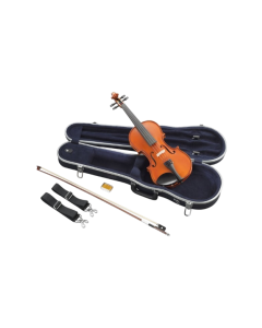 Yamaha V3SKA 1/2 size acoustic violin outfit with spruce top, maple body, ebony fittings, bow and ABS case for students
