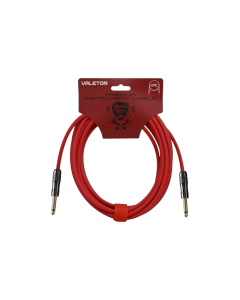 Valeton VGC-5 Premium Instrument Cable 5m Red Durable Guitar and Bass Cable with Reliable Signal Transfer for Electric Guitar Bass Guitar Pedals Amplifiers Studio Recording Live Performance and Stage Use