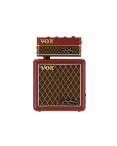 Vox amPlug Brian May limited edition guitar headphone amplifier set with matching cabinet and red signature branding.