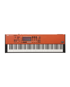 VOX Continental 73-key black stage keyboard with waterfall semi-weighted keys and retro orange design