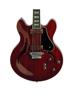 VOX Virage Double Cutaway semi-hollow electric guitar in rich Deep Cherry finish with carved mahogany body and dual Three-90 pickups