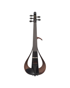 Yamaha YEV105 black 5-string electric violin with natural wood construction and passive pickup for expressive amplified performances.