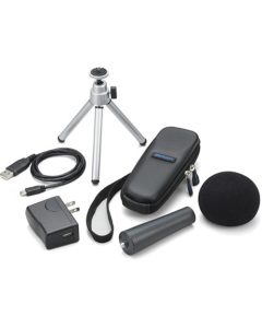 Zoom APH-1 ZH1AP accessory pack for Zoom H1 recorder including tripod windscreen AC adapter USB cable and protective carrying case
