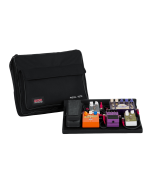 Gator GPT-BL-PWR 16.5 x 12 inch wood pedal board with black nylon carry bag and G-Bus-8 power supply available at Gigstore UAE