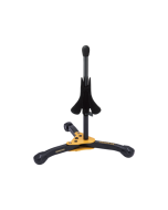 Hercules DS510BB trumpet and cornet stand with velvet covered peg, swivel legs and folding portable design with carry bag