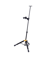 Hercules DS571BB violin and viola stand with Auto Grip System, foam padding and folding portable design with carrying bag