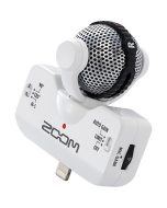 Zoom iQ5 white mid-side stereo microphone for iPhone and iPad with Lightning connector for professional mobile recording