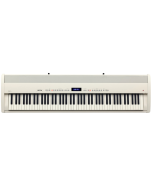 Kawai ES7 portable digital piano in ivory white finish featuring 88 weighted keys with Ivory Touch, RHII action, 16x2 LCD display, and dual bass-reflex speakers