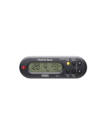 Korg Humidi-Beat Black metronome with integrated temperature and humidity sensor display for rhythm practice and instrument protection.