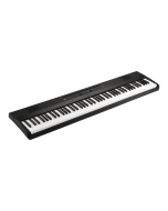 Korg Liano 88 key slim digital piano in standard black finish featuring lightweight keybed front panel dial and built in bass reflex speakers