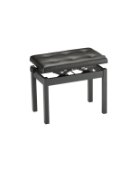 Korg PC-770 BK adjustable-height piano bench in black with padded wide seat and four-leg stable design for piano and keyboard use.