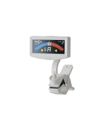 Korg PitchCrow-G White clip-on chromatic tuner with bright color LCD display and adjustable headstock clip for guitar and bass