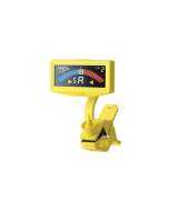 KORG AW-4G PitchCrow clip-on guitar tuner in yellow with bright display and compact design for precise guitar and bass tuning