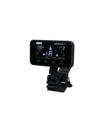 KORG AW-3G PitchHawk black clip-on guitar tuner with adjustable display arm and chromatic tuning for guitar and bass headstocks.