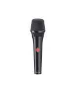 Neumann KMS 104 Plus BK black handheld cardioid condenser vocal microphone with SG 105 stand clamp and padded carrying bag