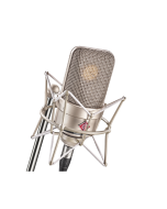 Neumann TLM 49 Set large diaphragm condenser studio microphone with nickel finish and EA 3 elastic shock mount