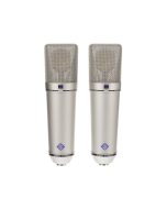 Neumann U 87 Ai Stereo Set nickel large diaphragm condenser microphones with EA 87 shock mounts and aluminium case