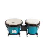 Pearl PFB-100 Primero bongos 6 inch and 7 inch Deco Blue finish fiberglass percussion set with Contour Crown rims and natural drum heads