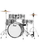 Pearl RSJ465C/C #708 Roadshow Junior 5-piece complete drum set in Grindstone Sparkle finish with 16" bass drum, hardware, cymbals, drum throne, and sticks