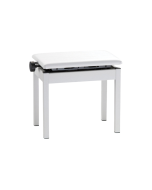 Roland BNC-05 height-adjustable digital piano bench in white finish with a matching white padded cushion top.