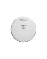 Roland MH2-12 PowerPly 12-inch dual-ply mesh drumhead in white showing the clean mesh weaving and peripheral hoop branding