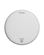 Roland MH2-22BD PowerPly 22-inch dual-ply mesh bass drumhead in white showing the heavy-duty mesh pattern and reinforced outer rim for acoustic kick drums.