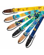Leho colourful ukulele play strap made of nylon weave with leather ends for secure and comfortable ukulele performance use