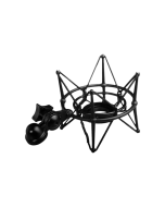 Superlux HM56B black elastic microphone shock mount with durable suspension bands and adjustable locking angle mount