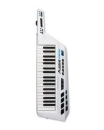 Alesis Vortex Wireless white keytar MIDI controller 37 velocity sensitive keys with pads faders pitch control and wireless USB performance instrument