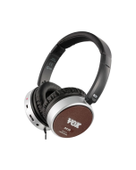Vox amPhone AC-30 active headphones featuring the classic Vox aesthetic, showcasing adjustable earcups and integrated guitar plug.