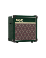 VOX MINI5 Rhythm BRG portable 5W modeling guitar amplifier in British Racing Green with control panel, 6.5-inch speaker and carrying strap