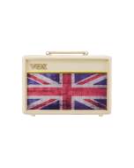 Front view of the limited-edition Vox Pathfinder 10 guitar combo amplifier featuring cream cabinet, Union Jack grille cloth, and chicken-head control knobs.